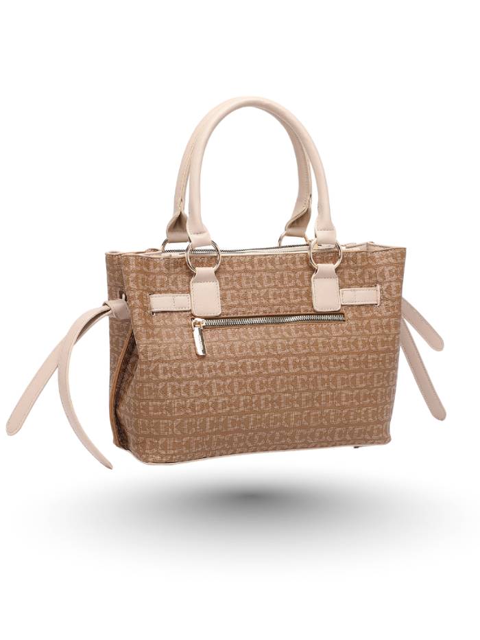 KHAKI Women's Stylish Handbag with Chain Accent
