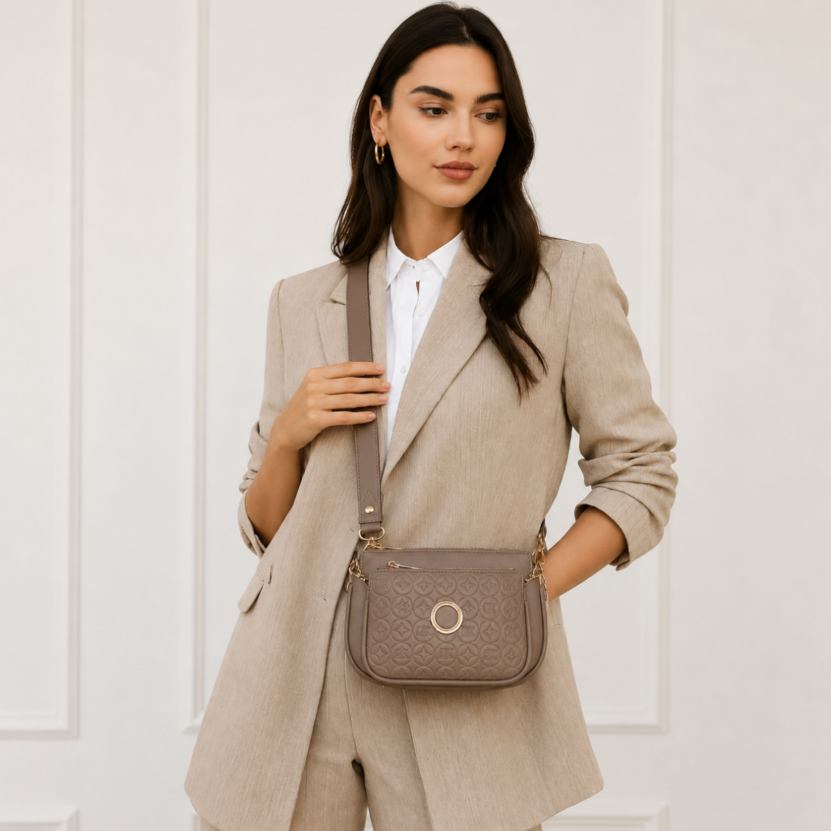 Elegant Khaki Sling Bag for Women