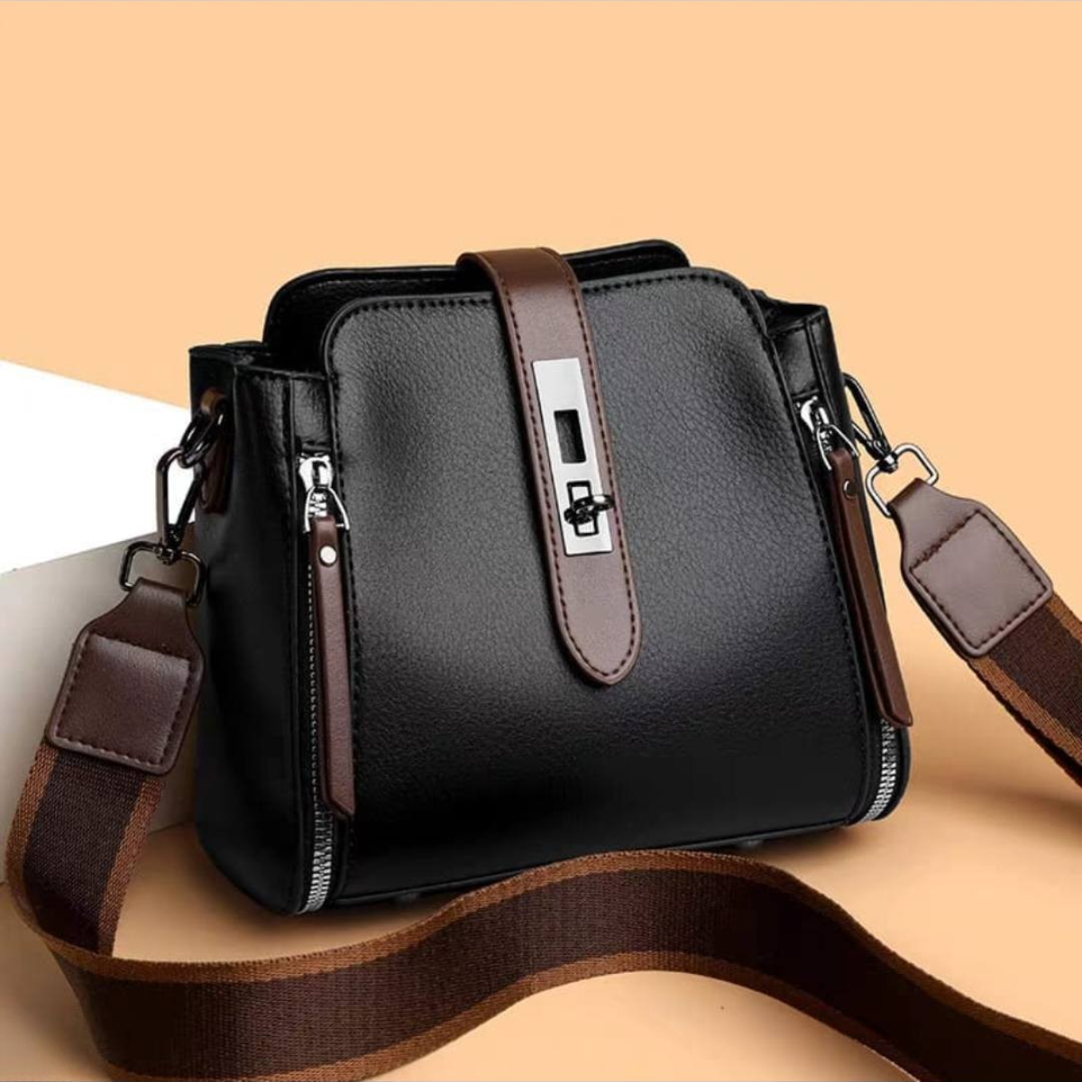 Classy Double Belt Sling Bag | Premium Wide-Strap Crossbody for Women