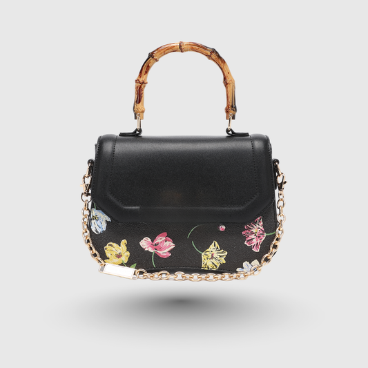 INFINITY FLORAL Black SATCHEL BAG