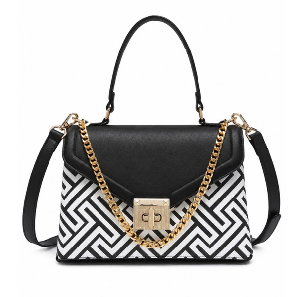 Elegant Black Printed Handbag for Women