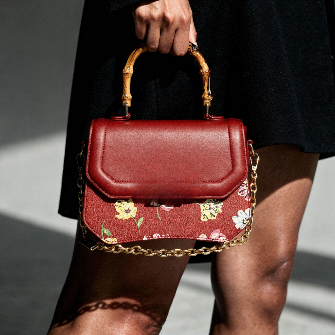 INFINITY FLORAL Maroon SATCHEL BAG