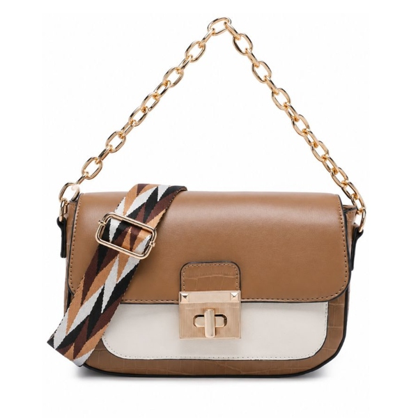 Elegant Tan Chain Shoulder Bag for Women