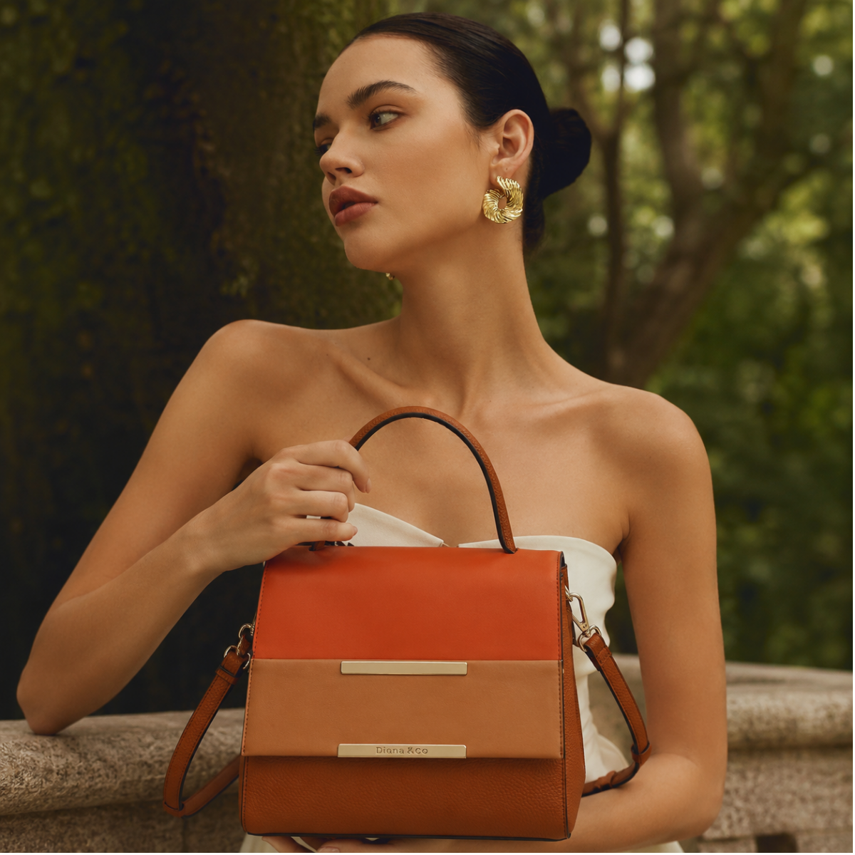 Premium Brown Women Shoulder Bag with Adjustable Sling Strap