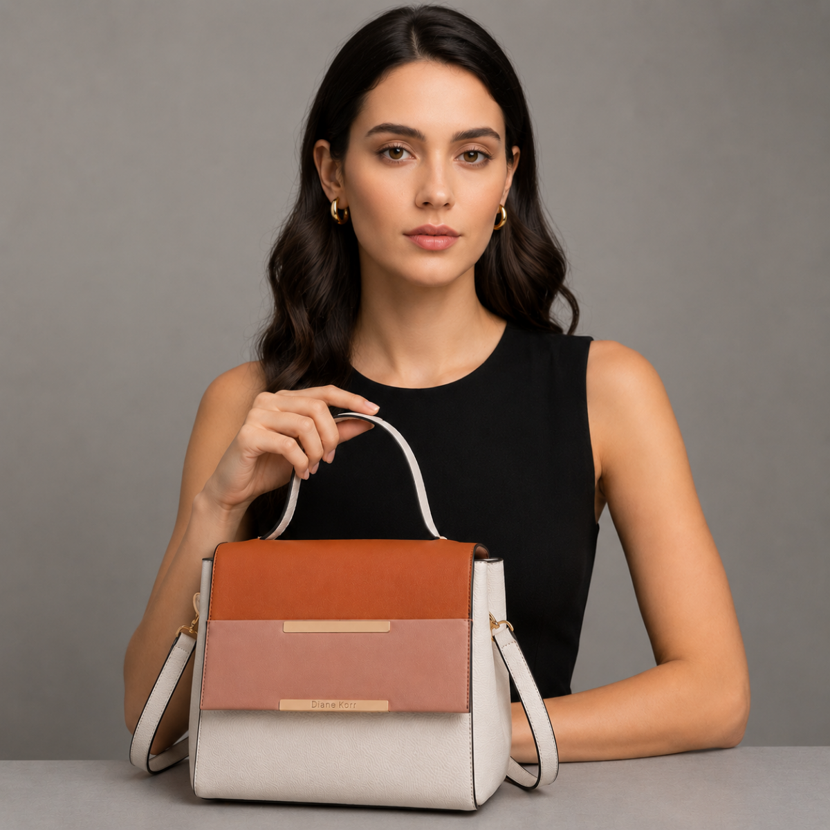 Premium Beige Women Shoulder Bag with Adjustable Sling Strap
