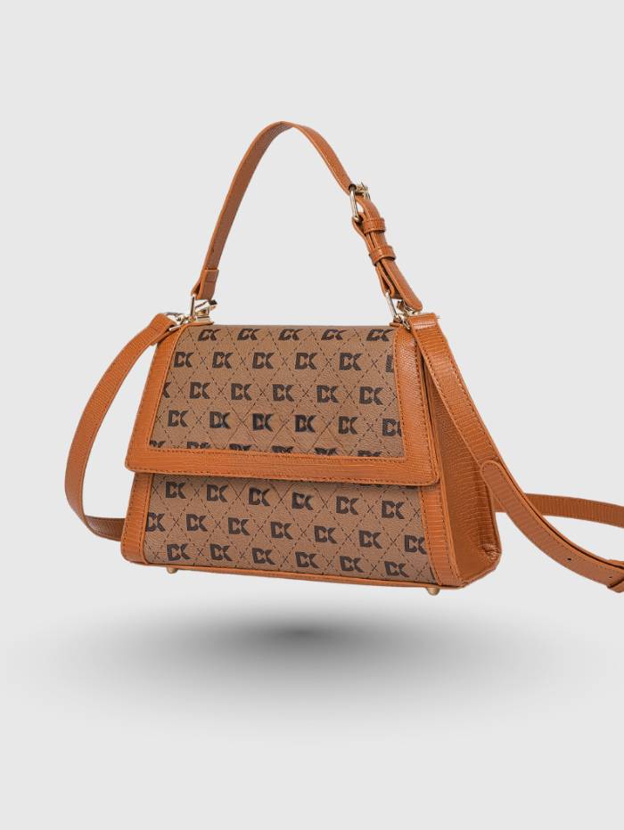 TAN Women  Printed Satchel Handbag
