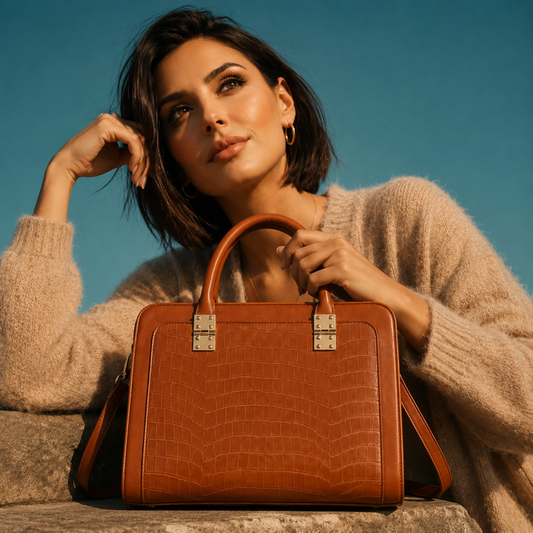 Premium Brown Women Handbag with Adjustable Sling Strap