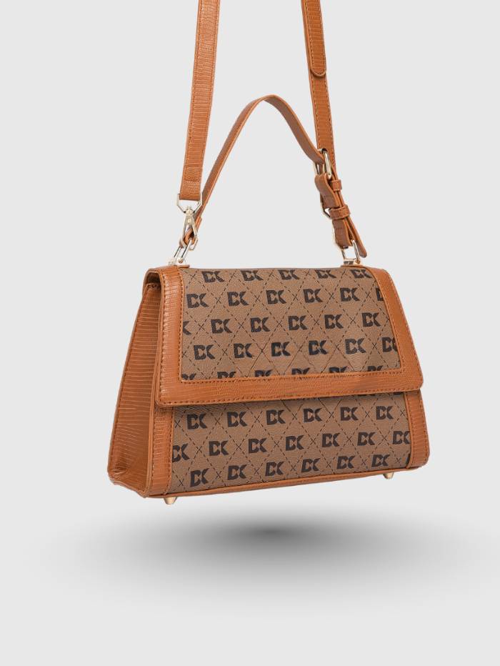 TAN Women  Printed Satchel Handbag