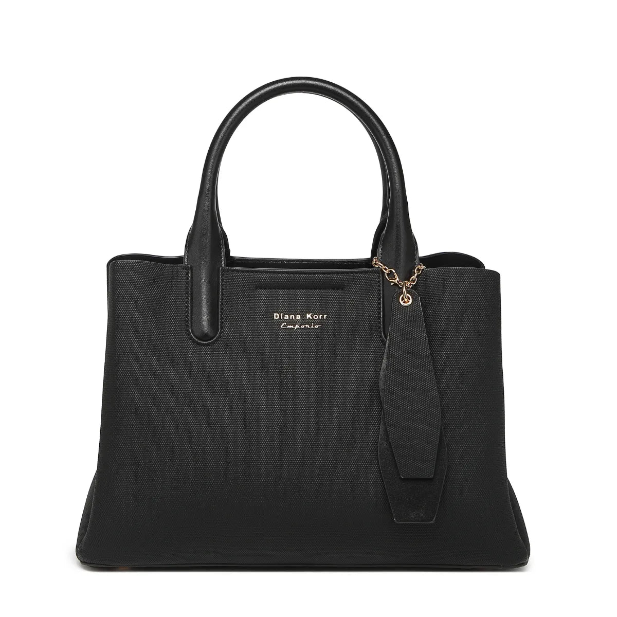 Black Canvas Structured Handbag for Women