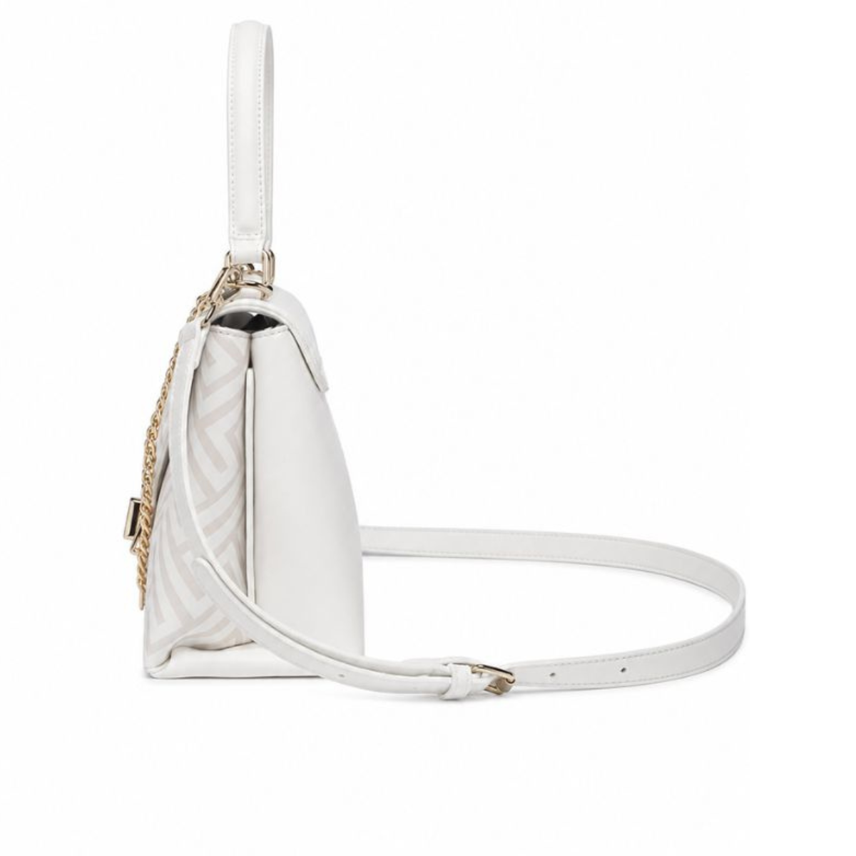 Elegant White Printed Handbag for Women