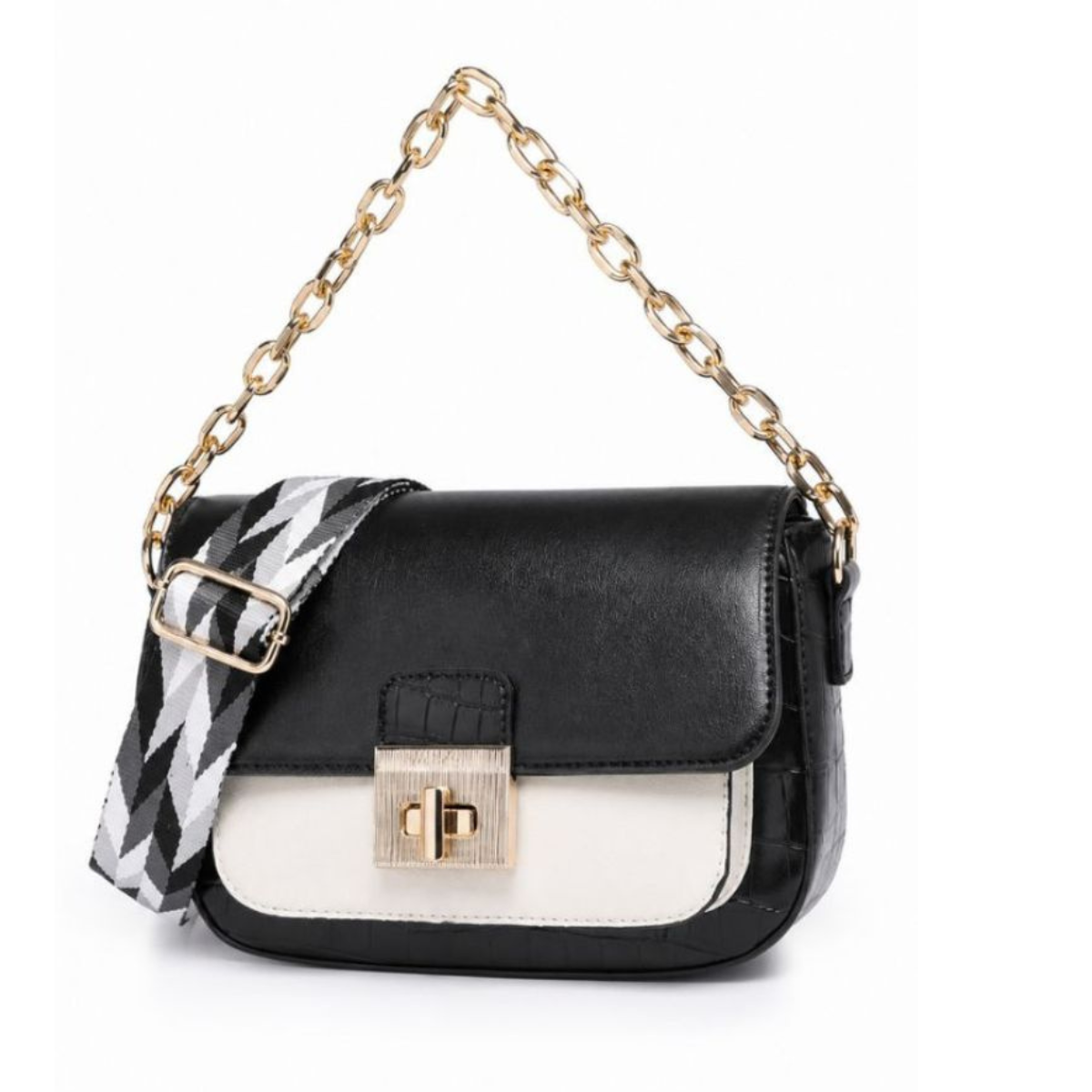 Premium Black Women Shoulder Bag with Chain Strap