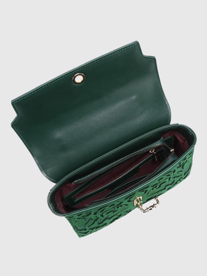 Women Elegant Dark green Satchel Handbag