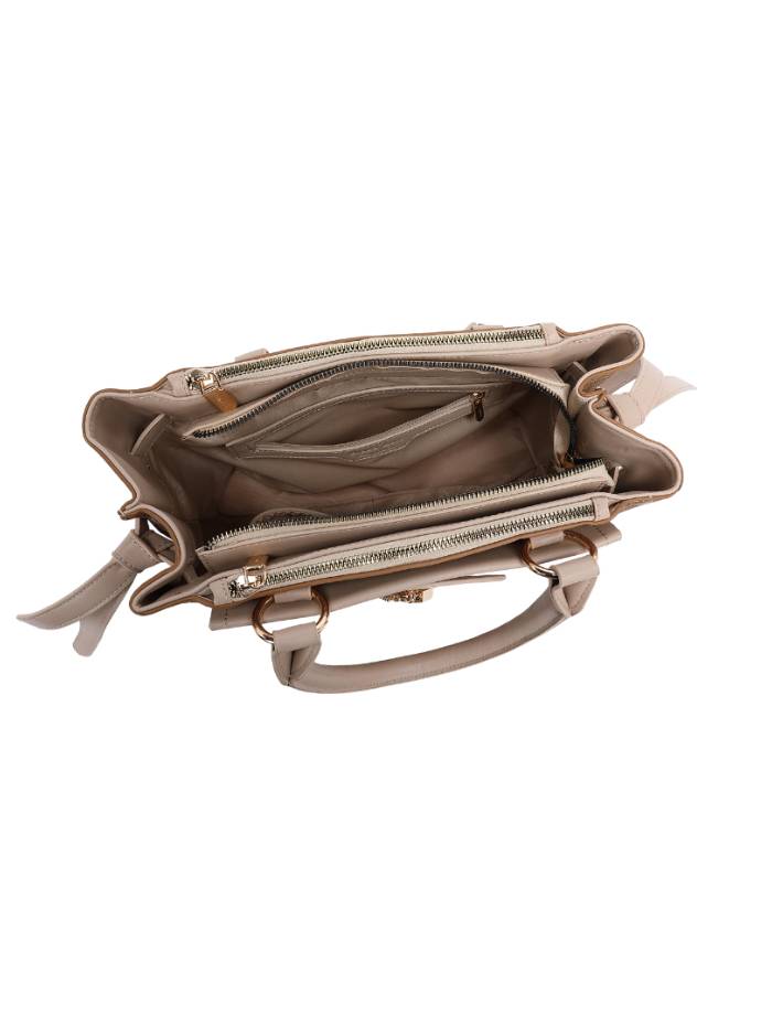 KHAKI Women's Stylish Handbag with Chain Accent