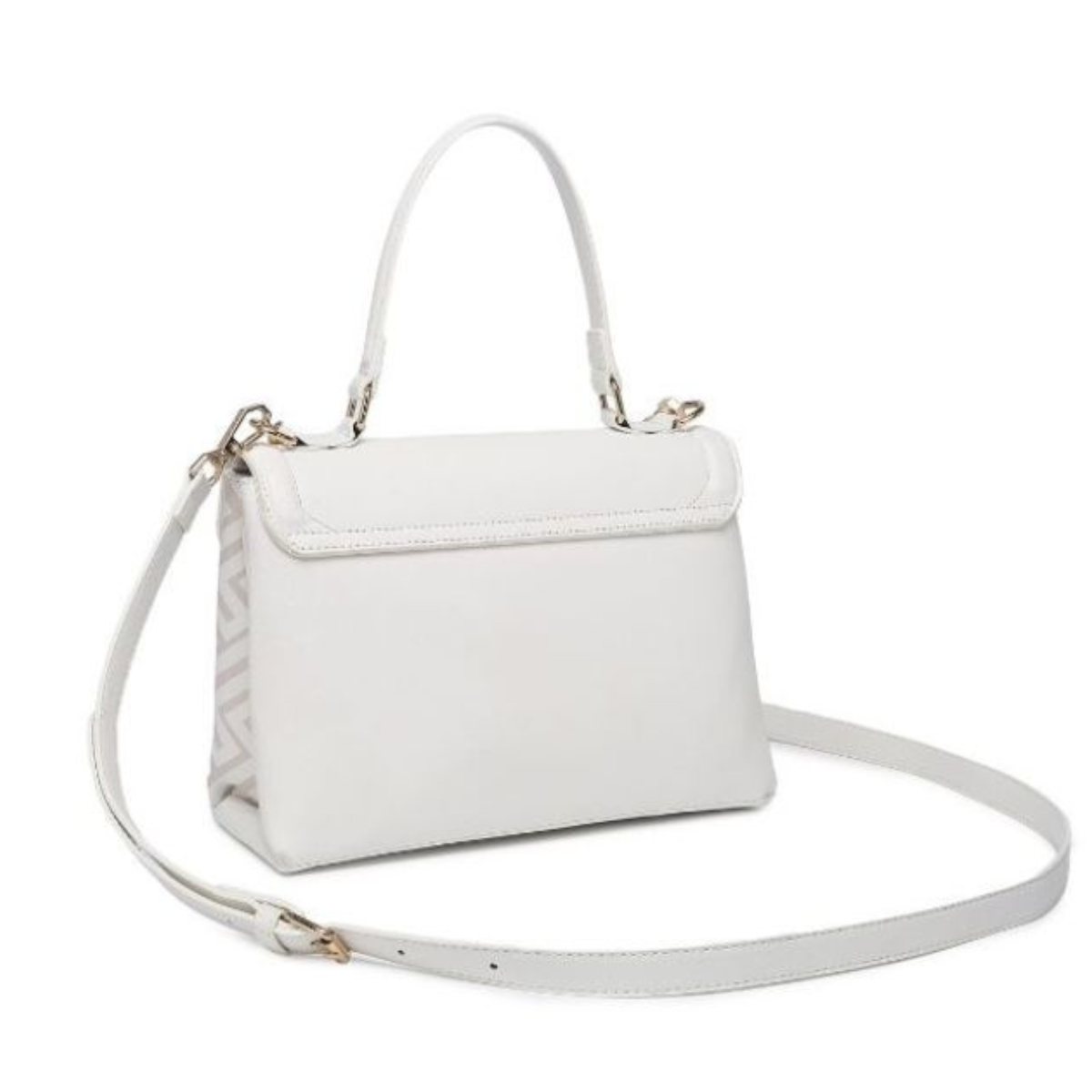 Elegant White Printed Handbag for Women