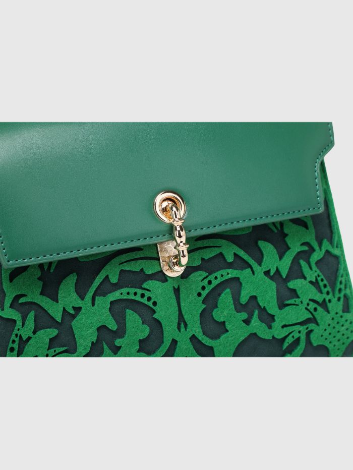 Women Elegant Dark green Satchel Handbag