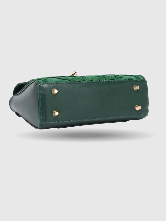 Women Elegant Dark green Satchel Handbag