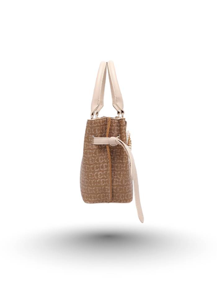 KHAKI Women's Stylish Handbag with Chain Accent