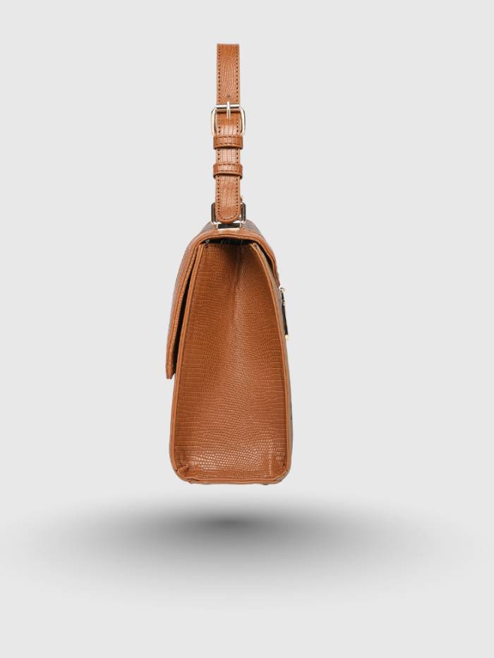 TAN Women  Printed Satchel Handbag