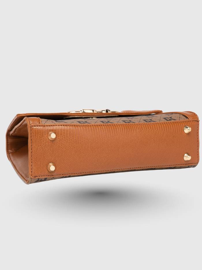 TAN Women  Printed Satchel Handbag