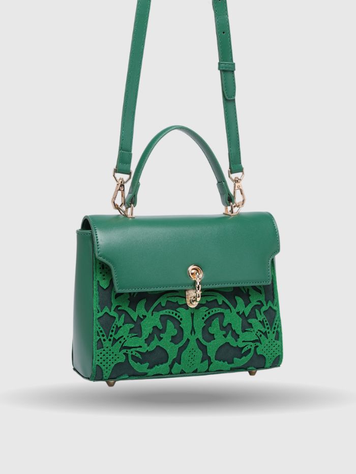 Women Elegant Dark green Satchel Handbag