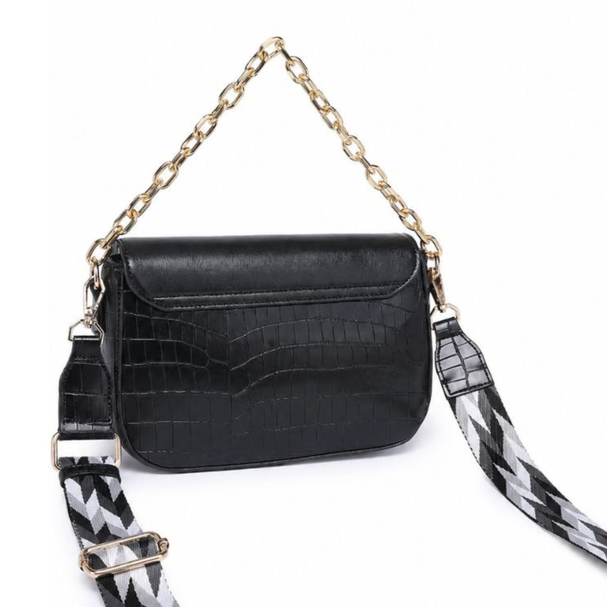 Premium Black Women Shoulder Bag with Chain Strap
