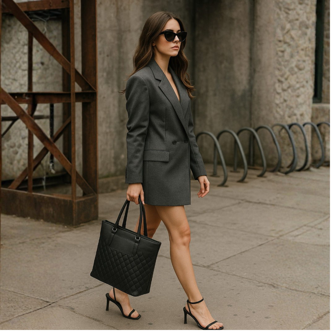 Elegant Black Quilted Handbag for Women