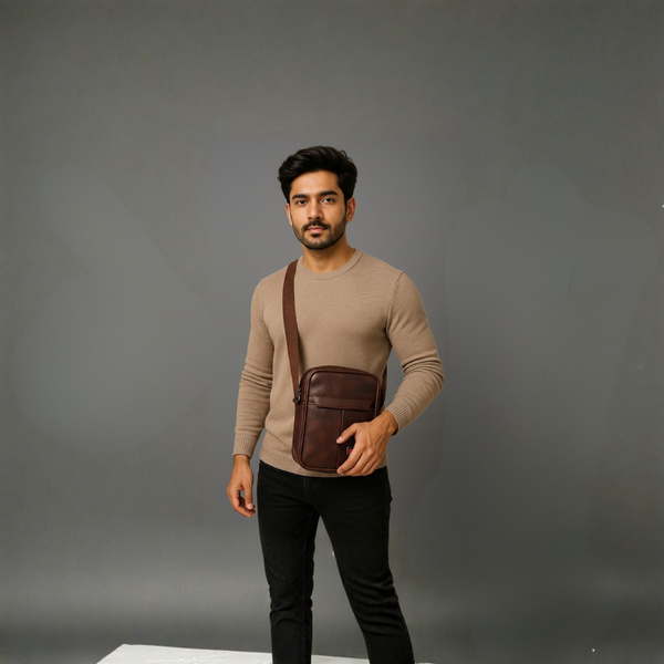 Men's Brown Sling Bag